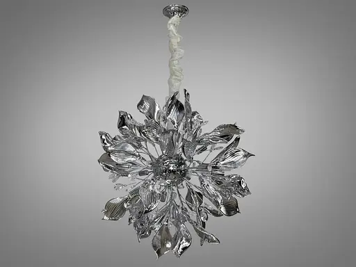 Витончена підвісна люстра з керамічними елементами, 18 ламп, хром - фото 2