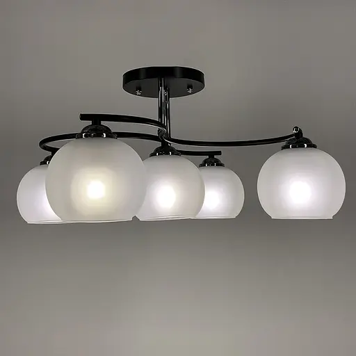 Стельова люстра в чорному корпусі на 5 плафонів | Арт. 50568/5B | Line F - фото 4