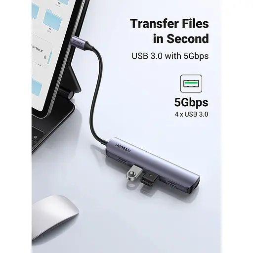 USB-хаб Ugreen 5 в 1 USB-C / 4xUSB 3.0 / 1x4K HDMI (20197) [63381] - фото 4
