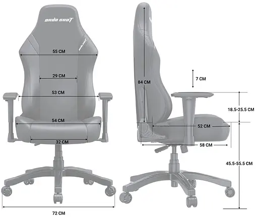 Ігрове крісло Anda Seat Luna Color Size L Black/Blue (AD18-48-BS-PV) - фото 10