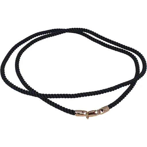 Ювелірний шовковий шнурок Golden Time з золотими вставками. Ц2033ШЧ 60