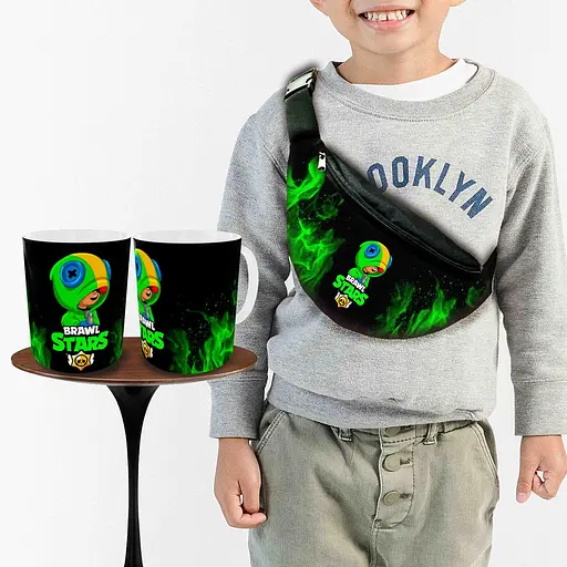 Подарочный набор :Сумка-бананка+ Кружка Бравл Старс детский,для мальчика (00259)