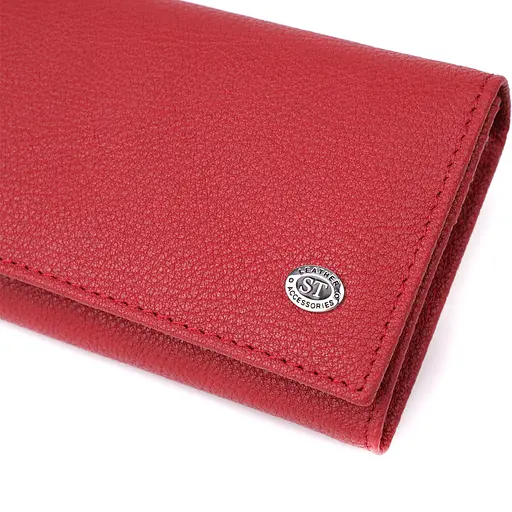 Яскравий вертикальний гаманець із натуральної шкіри ST Leather 17.5х9х3 см acs0029652 - фото 7