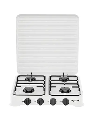 Настільна газова плита ViLgrand VGP-4042 White з кришкою на 4 конфорки 88098 - фото 2