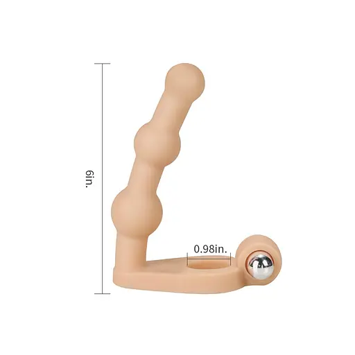 Насадка для двойного проникновения Lovetoy The Ultra Soft Double Bead 15.2 см телесный - фото 6