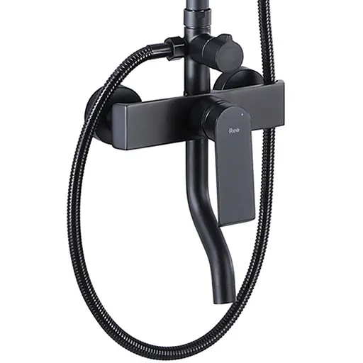 Душовя система Rea Hass з виливом black REA-B9968, Чорний - фото 3