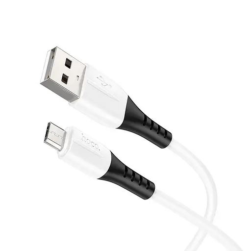 Кабель Hoco Micro USB silicone charging data cable X82, 1 метр белый - фото 1