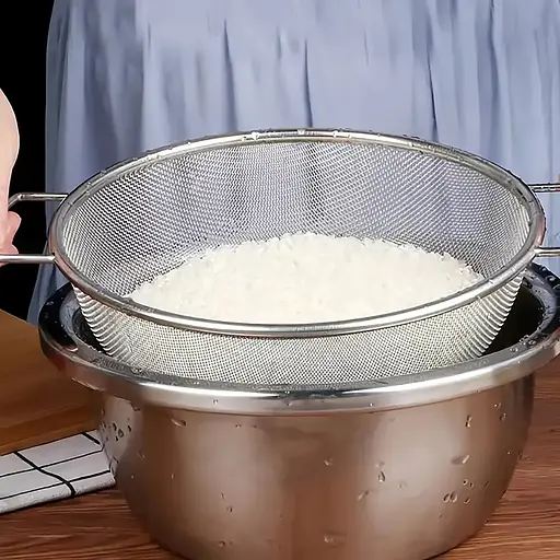 Кухонное сито-дуршлаг из нержавеющей стали с мелкой сеткой и ручками D18 см, Kitchen Master 87737 - фото 7