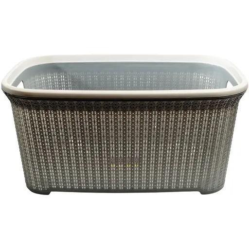 Корзина для белья Stars Plast прямоугольная 35 л 55х36х25 см серая (94131/сір)