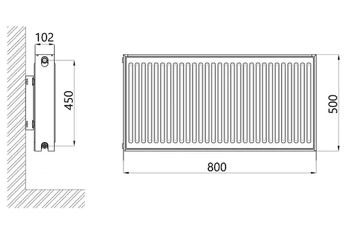 Радіатор сталевий Thermo Alliance IMAS 22 тип 500x800 мм бічне підключення (TAI22500800K) - фото 2