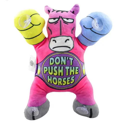 Дитяча м'яка іграшка "Кінь на липучках" Сувенір-Декор DPTS-5(Pink) розмір 22 см - фото 1