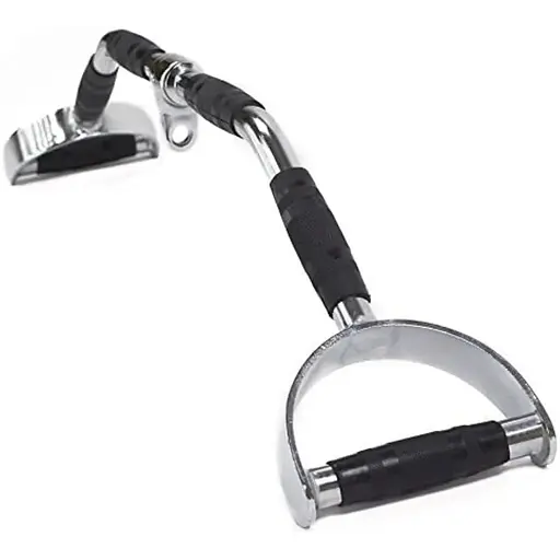 Ручка для верхньої тяги York Fitness 86см з паралельним хватом вигнута з гумовими рукоятками, хром