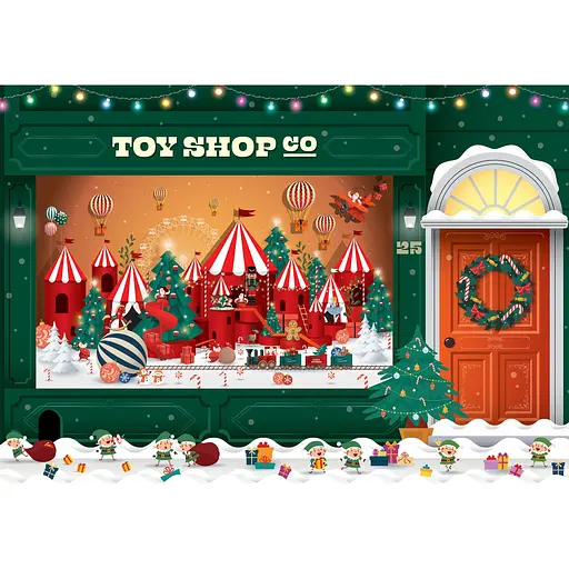 Пазлы трехслойные Interdruk Christmas Toy Shop в картонной тубе 500 шт. (376213) - фото 3