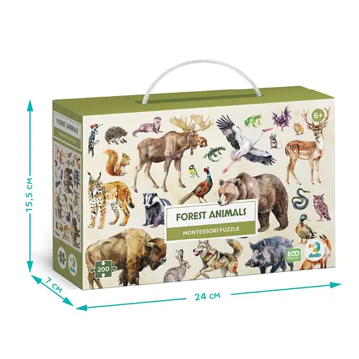 Дитячий пазл Монтессорі "Лісові тварини" DoDo Toys 300629, 200 елементів - фото 6