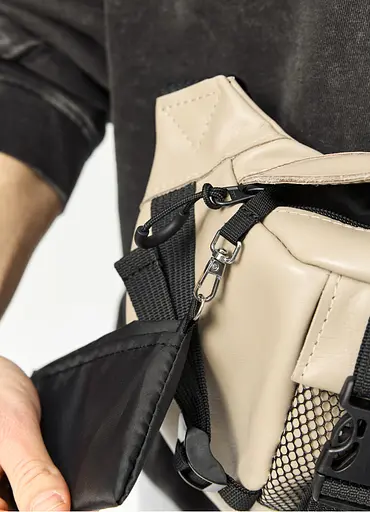 Большая мужская сумка бананка Sambag DynamicDart серая 38 × 21 × 7 см (80411130m) - фото 8