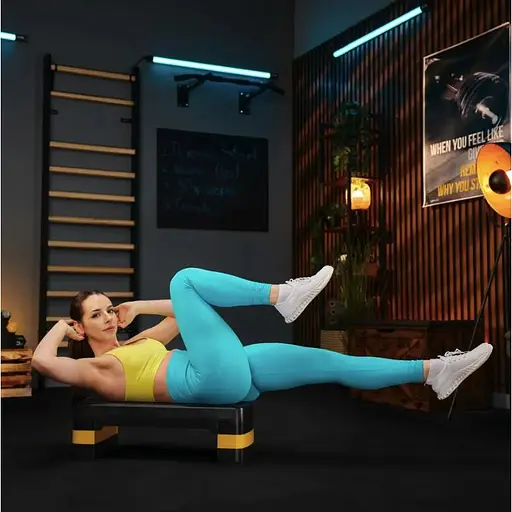 Степ платформа Trex Sport TX-030AS 3 рівнева чорно-жовта - фото 4