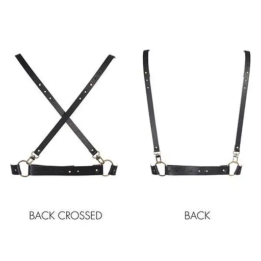 Портупея Bijoux Indiscrets MAZE - X Harness Black, экокожа - фото 2