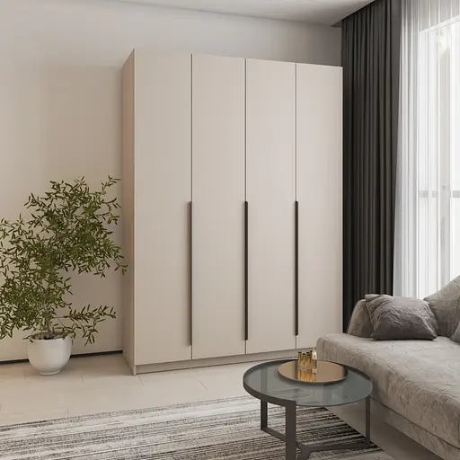 Шкаф 4-дверный MebelStar Оскар ДСП BG, блок ящиков+полки 160x52x220 см Кашемир (MBS-4695)