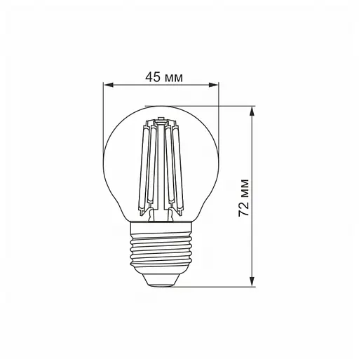 LED лампа VIDEX Filament G45F 6W E27 4100K - фото 3