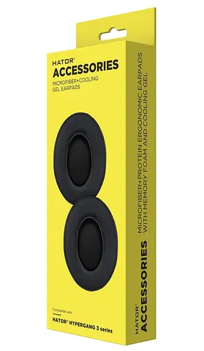 Амбушюри для навушників HATOR Hypergang 3 ESH series Cooling gel+3D Glasses Friendly Memory Foam Black 2 шт. (ACC-406) - фото 2