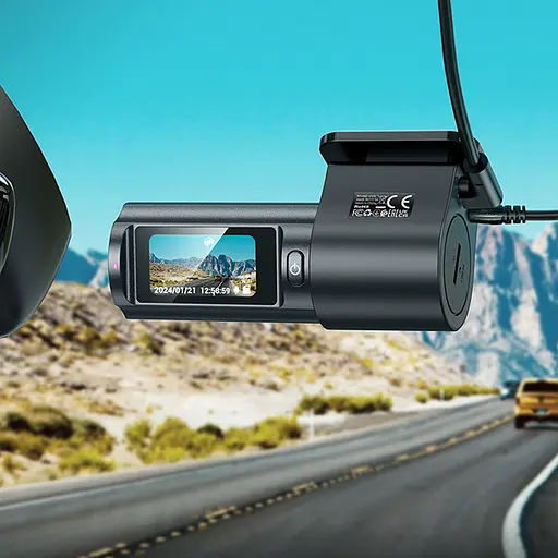 Відеореєстратор Hoco DV8 2K display hidden driving recorder (with rear camera) Black - фото 8