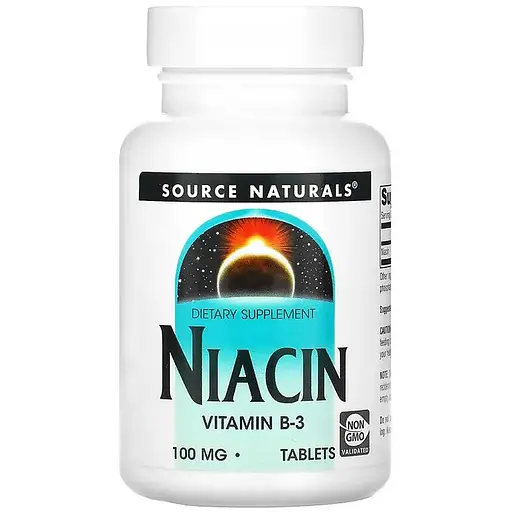 Витамины и минералы Source Naturals Niacin 100 mg, 100 таблеток - фото 1