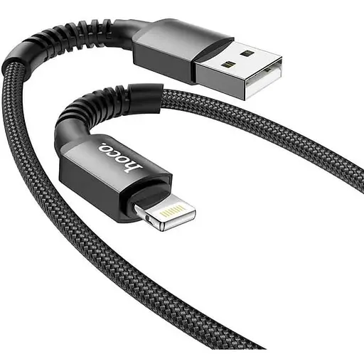 Кабель Hoco Lightning Especial charging data cable for X71 1 м 2.4A чорний