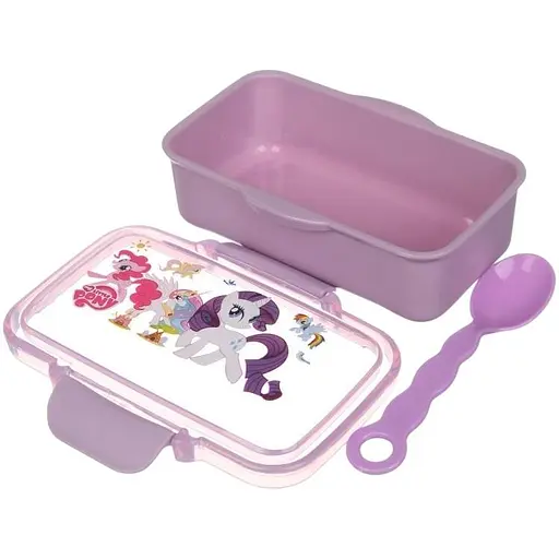 Ланч-бокс детский Laprida Пони сиреневый пищевой пластик + бутылка 64-21-1882 - фото 2