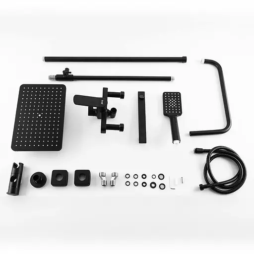 Душевая система Frap F2462, поворотный излив - переключатель на лейку, 3 режима, Черный матовый - фото 3