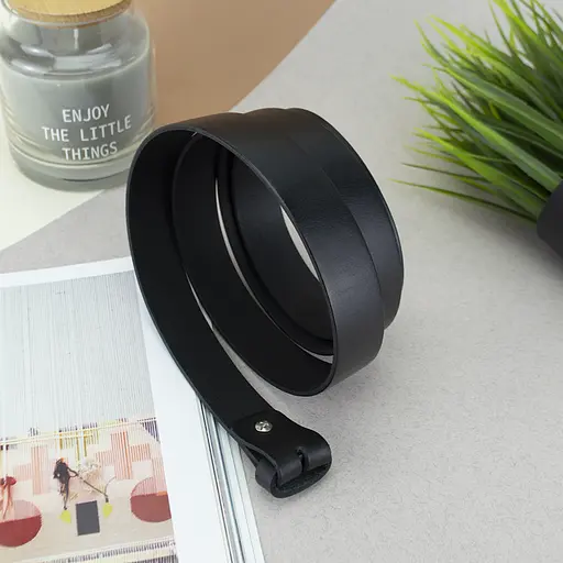 Ремінь жіночий шкіряний-вузол без пряжки чорний SF-258 (125 см) - фото 6