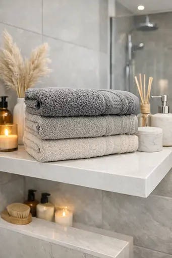 Набір турецьких рушників для ванної 50x90 см 3 шт TC303376184 - фото 1