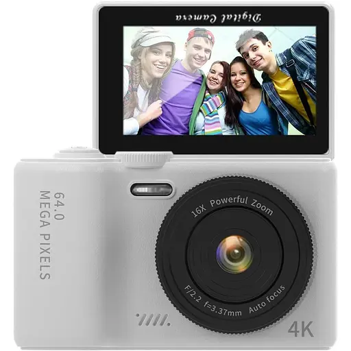 Andoer 4K Цифровая камера для детей подростков Wi-Fi Цифровая видеокамера 64MP 3-дюймовый флип-экран 16-кратный цифровой зум