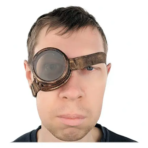 Очки гоггл-монокль Steampunk MAN - фото 1