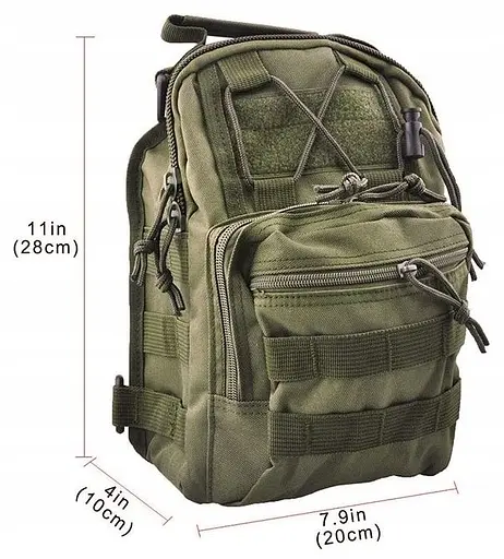 Тактична сумка слінг Nobrand Green Tactical через плече sum0028815 - фото 7