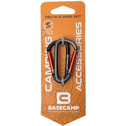 Набір карабінів Base Camp Delta 6 Straight Set 2 шт Black/Grey (1033-BCP 61415)