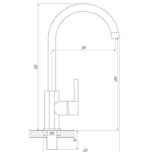 Змішувач для кухні Domino Prestige DPS-203S Хром - фото 6