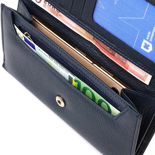 Кожаный кошелек Canpellini 10х19х1.5 см acs0025651 - фото 5