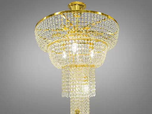 Вражаюча кришталева люстра "Кришталевий каскад" на 13 ламп, колір золото - фото 4