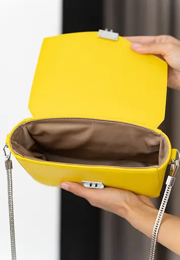 Жіноча шкіряна сумочка Yoko жовтий краст - фото 4