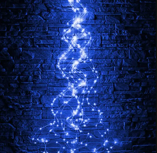 Новогодняя конусная гирлянда 2 м 20 нитей 400 LED лампочек Синий - фото 8