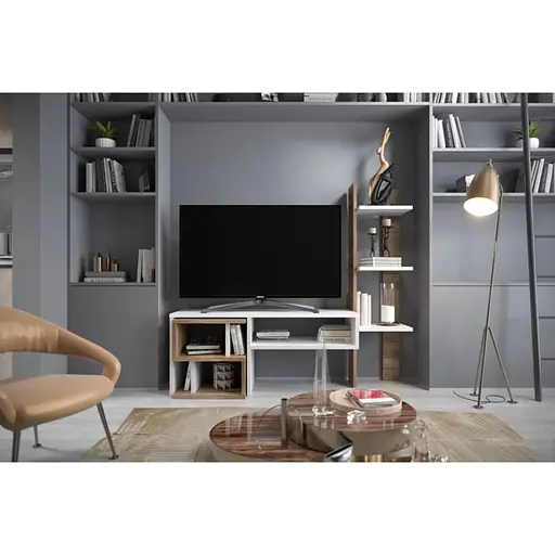 Модульна стінка для вітальні Гербор Єва Німфея альба + Дуб ансберг темний (GRB-1936)