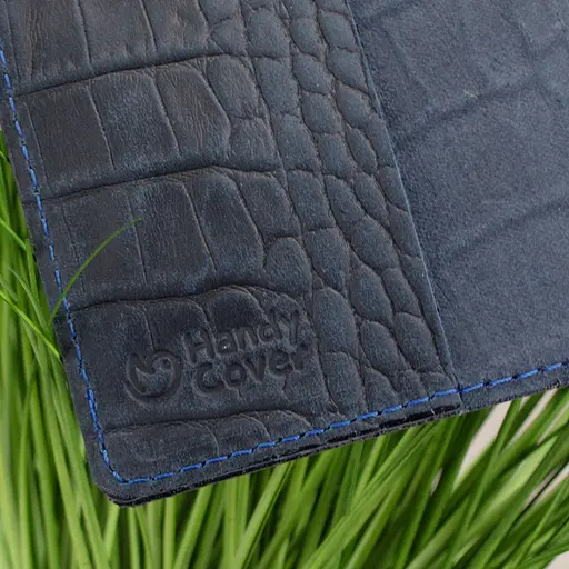 Обложка на паспорт, загранпаспорт кожаная Handycover 0054 синяя рептилия - фото 5