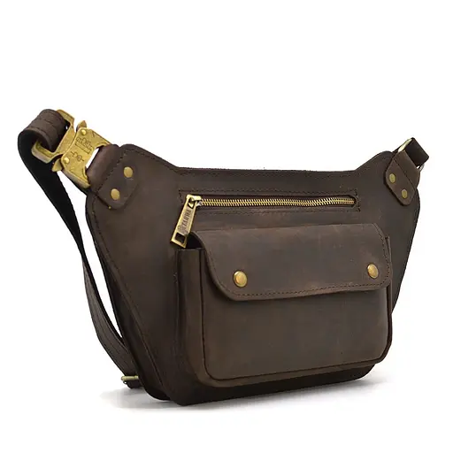 Кожаная мужская сумка на пояс TARWA 14х29х7 см sum0026013 - фото 3