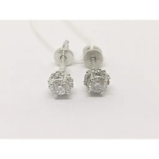 Золоті сережки-пуссети Гаразд з фіанітами. 3533382Б - фото 3