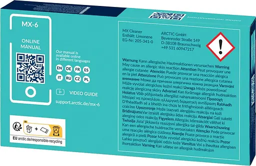 Термопаста Arctic MX-6 4g with 6 pcs MX Cleaner (ACTCP00084A) - фото 3