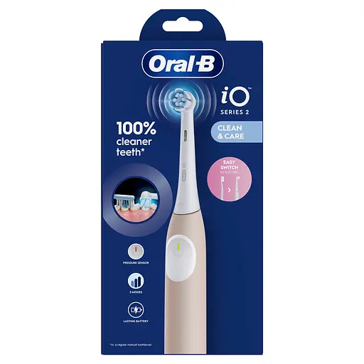 Набор: зубная щетка Oral-B iO 2 нежно-розовая + сменные насадки к электрической зубной щетке Oral-B iO Gentle Care нежный уход 4 шт. - фото 3