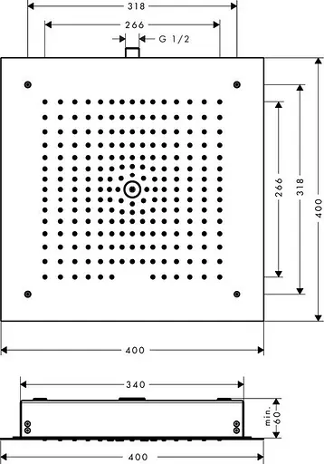 Верхний душ Hansgrohe Raindance E 26252000, Хром - фото 2