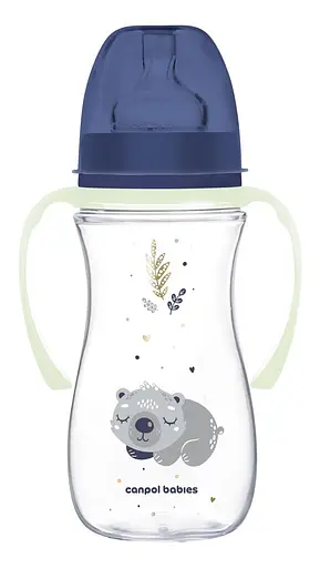 Бутылка с широким антиколиковым отверстием 240 мл "Sleepy Koala" Canpol babies Cиня - фото 1