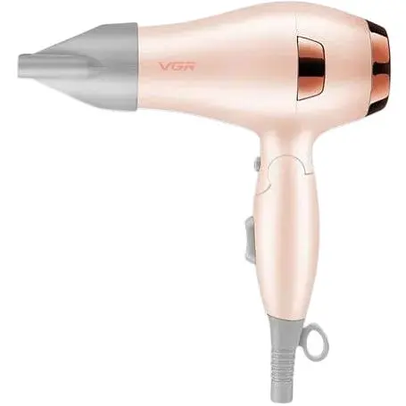 Фен для сушки волос VGR V-432 Сетевой дорожный фен складная ручка 2 режима работы и ионизация Розовый 1000 Вт - фото 1