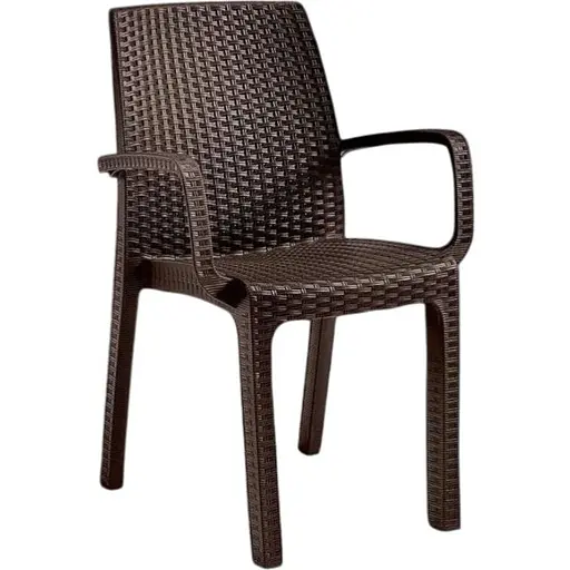 Стул садовый пластиковый Bica Verona armchair коричневый - фото 1